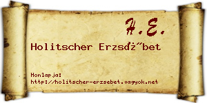 Holitscher Erzsébet névjegykártya